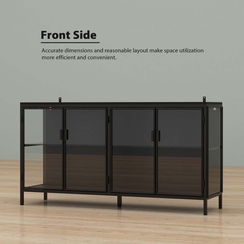 Orren Ellis Industrial Lighted Glass Display Stand & Reviews | Wayfair